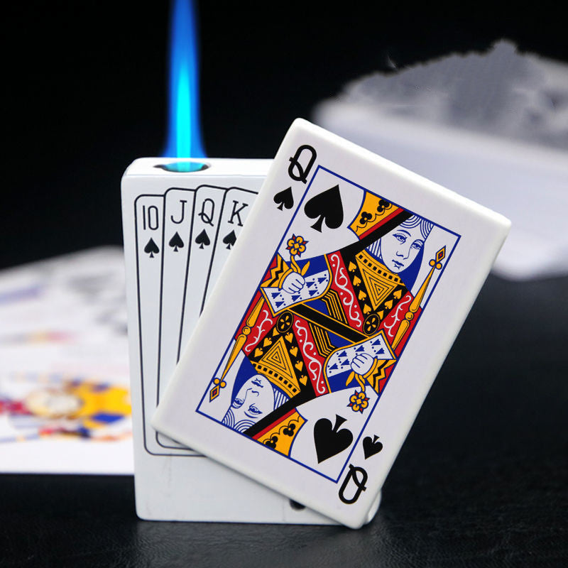 Poker Card Metal Windproof Straight Forward Creative Personalized Lighter