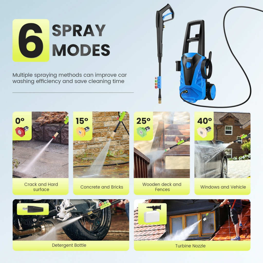 Electric Pressure Washer, High Pressure Cleaning Machine With Foam Cannon, 2.0 GPM Power Washer