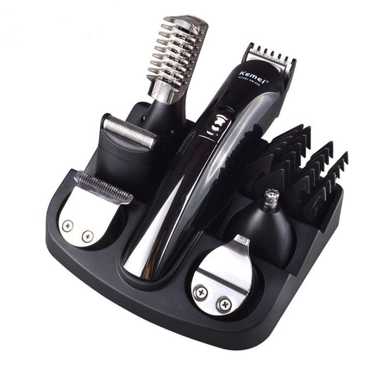 Kemei 6 in 1 Rechargeable Hair Trimmer Titanium Hair Clipper Electric Shaver Beard Trimmer Men Styling Tools Shaving Machine 600